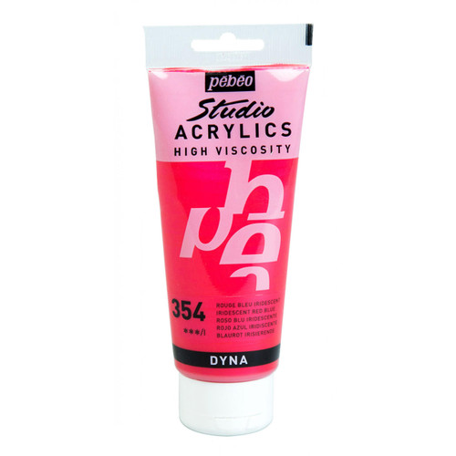  Pebeo Studio Acrylic High Viscosity 100ml 100ml Iridescent Red Blue 