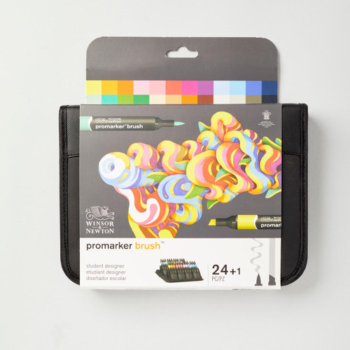 Winsor & Newton Promarker Brush Marker Pen Student Designer Wallet Set of 24