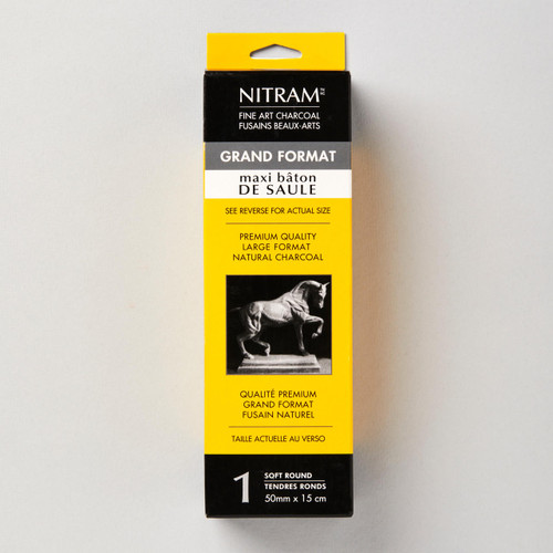  Nitram Maxi Baton de Saule Round Stick Charcoal - Extra Soft 
