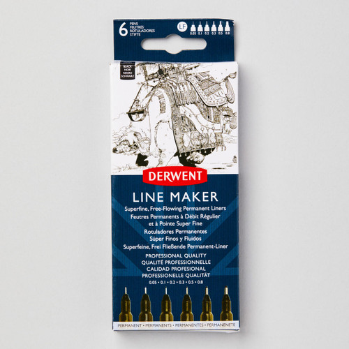  Derwent Line Maker Black Set of 6  Black 