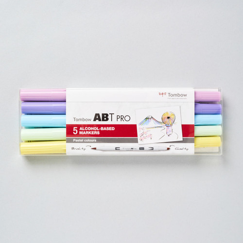  Tombow ABT Pro Dual Brush Pen Pastel Colours Set of 5 