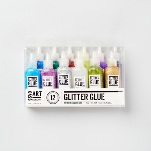  Cass Art Glitter Glue 20ml Set of 12 
