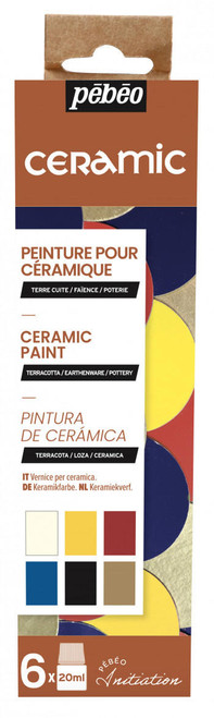  Pebeo Initiation Set Ceramic 20ml Assorted Colours Set of 6 