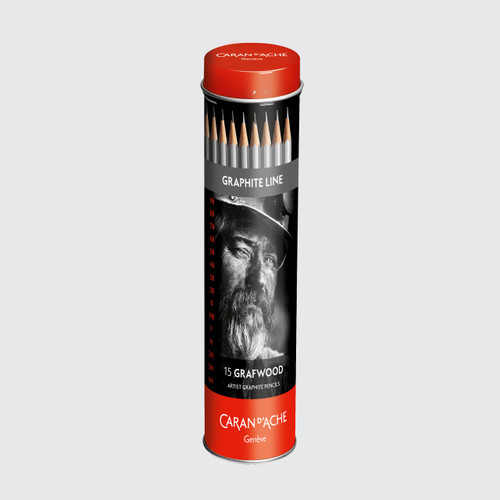  Caran D'ache Pencils in Tin Tube Assorted Set of 15 