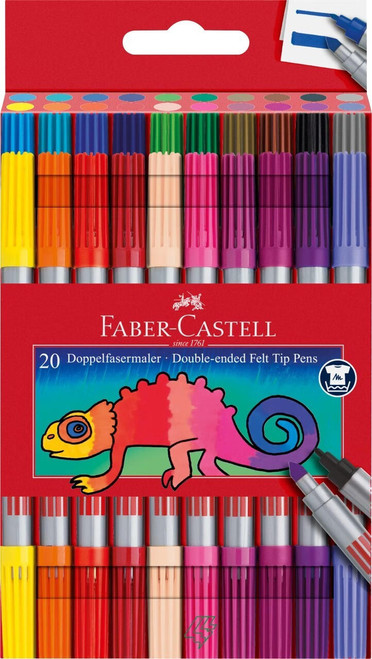 Faber-Castell Faber Castell Double Ended Fibre Tip Marker Assorted Colours Set of 20 