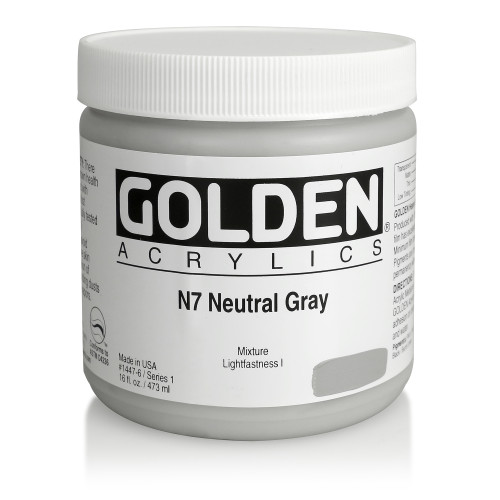 Golden Heavybody Acrylic 473ml N7 Neutral Grey