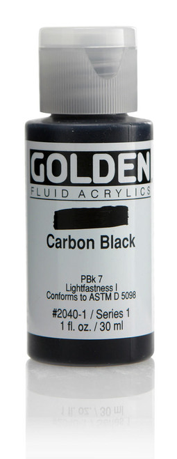  Golden Fluid Acrylic Paint 30ml Carbon Black 