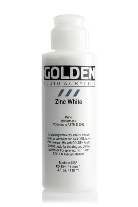 Golden Fluid Acrylic Paint 118ml Zinc White