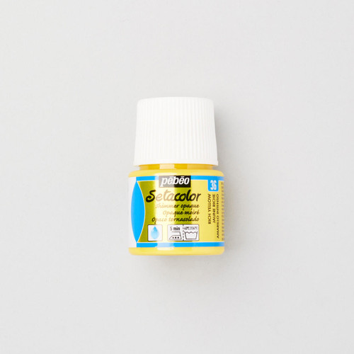  Pebeo Setacolor Fabric Paint Opaque 45ml Shimmer Rich Yellow 36 