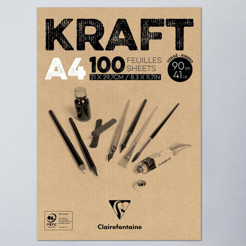  Clairefontaine Glued Pad Kraft 90g 100 Sheets A4 