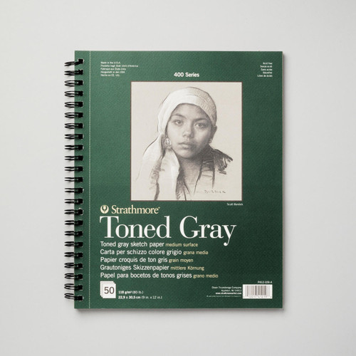  Strathmore Sketchpad 400 Series 118gsm 22.9 x 30.5cm (50 Pages) Toned Gray 