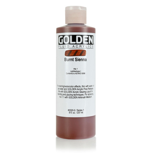  Golden Fluid Acrylic Paint 237ml Burnt Sienna 
