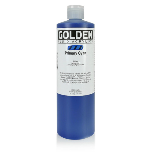  Golden Fluid Acrylic Paint 473ml Primary Cyan 