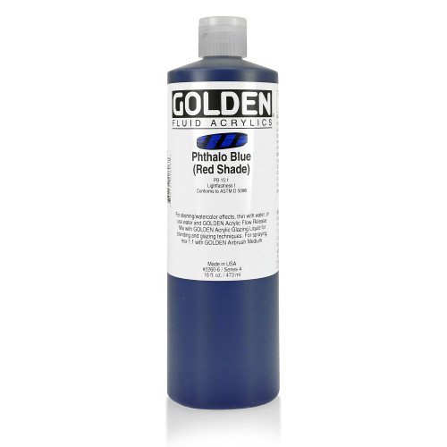 Golden Fluid Acrylic Paint 473ml Phthalo Blue (Red Shade)