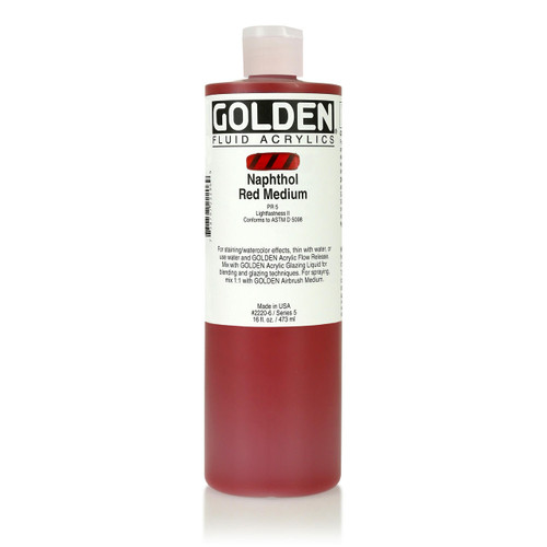  Golden Fluid Acrylic Paint 473ml Naphthol Red Medium 