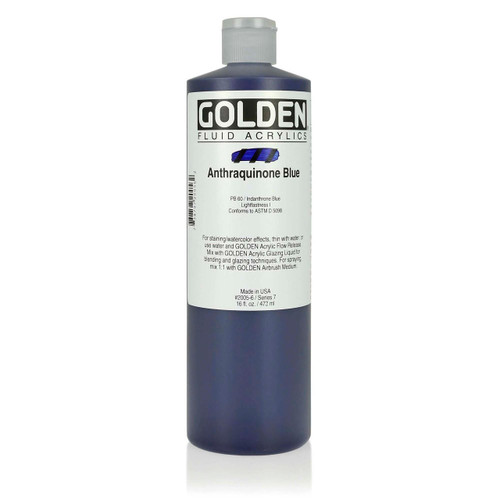  Golden Fluid Acrylic Paint 473ml Anthraquinone Blue 