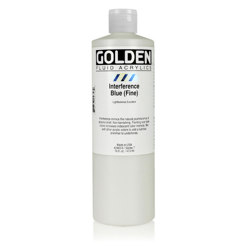  Golden Fluid Acrylic Paint 473ml Interference Blue VII 
