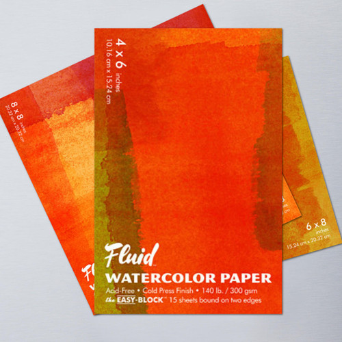  Fluid Watercolour Easy Block Cold Pressed 300gsm 12 x 16 inches 