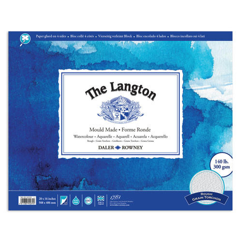 The Langton Daler Rowney The Langton Watercolour Block 300gsm 12 sheets Rough 20x16" 