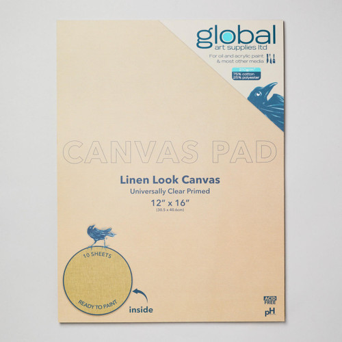  Global Canvas Pad 10 Sheets 210gsm Linen Look 12x16 inches 