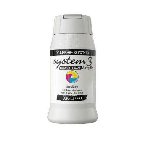  Daler Rowney System 3 Heavy Body Acrylic 500ml Mars Black 