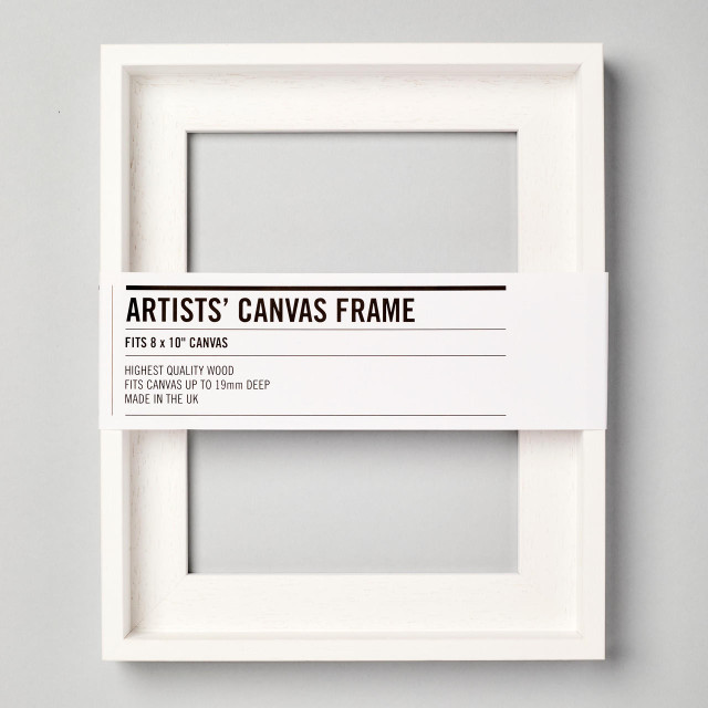 11x14 Canvas Frame Black & Silver Solid Wood Floater Frame Width 1.5 Inches  | Interior Frame Depth 1 9/16 Inches | Sebastian Contemporary Canvas Frame