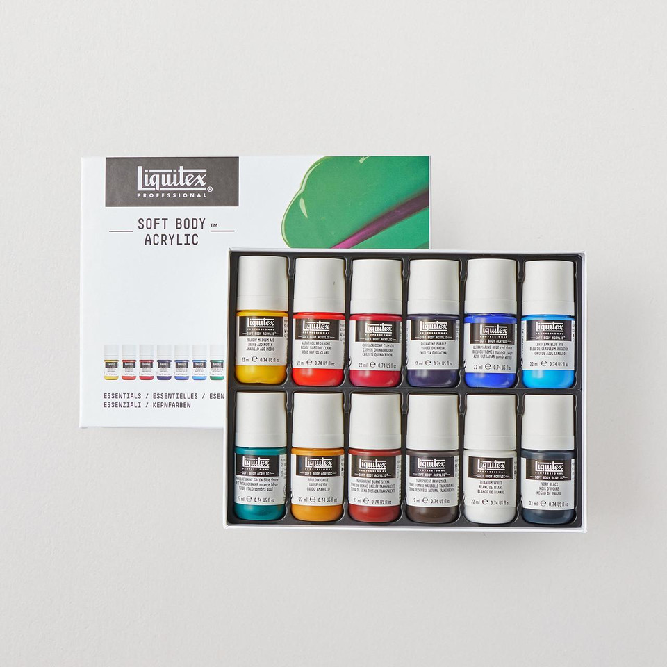 Liquitex Professional Soft Body Acrylic Essentials 22ml Set of 12