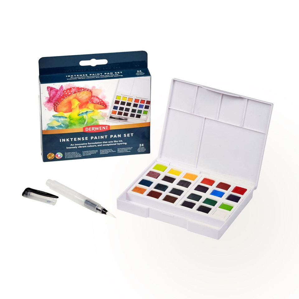 Derwent Inktense Paint Pan Travel Set of 24