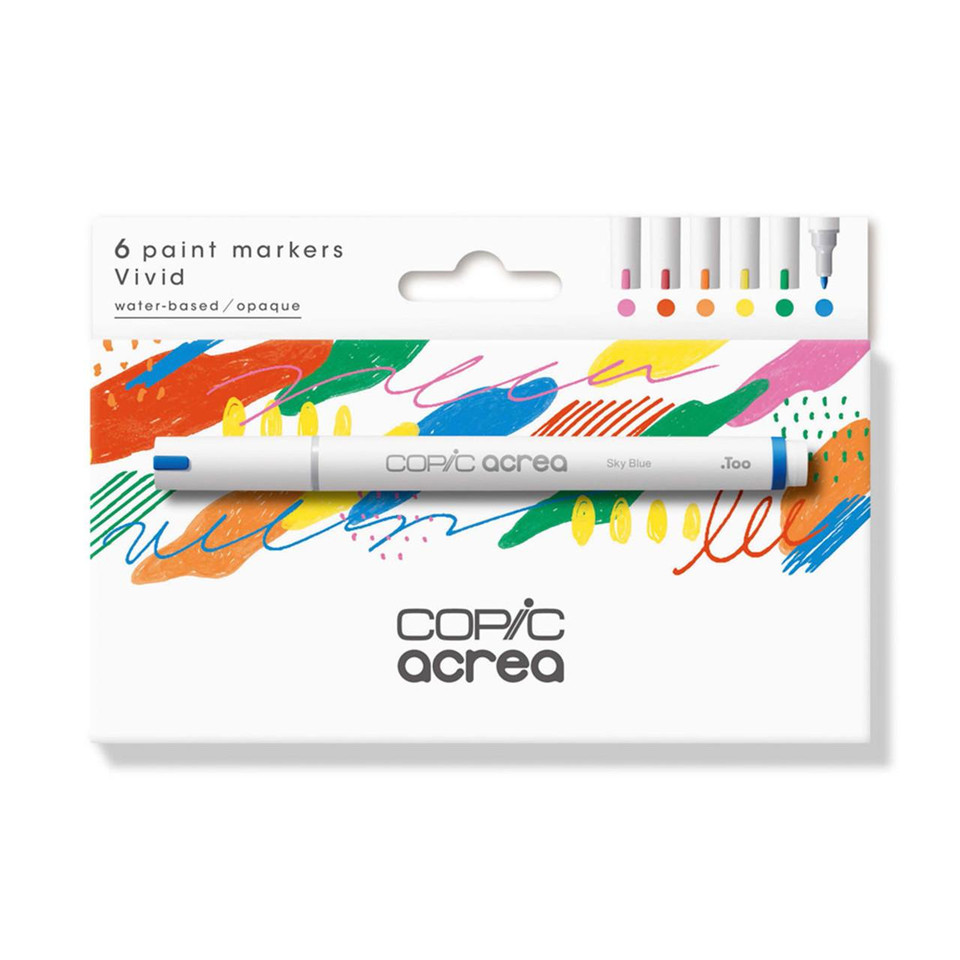 Copic Acrea Paint Markers Vivid Colours Set of 6