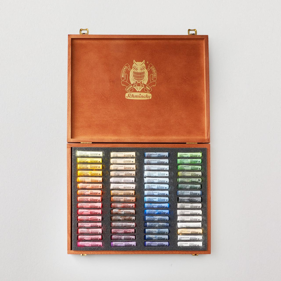 Schmincke Extra Soft Pastels Wooden Box Assorted Colours Set of 60