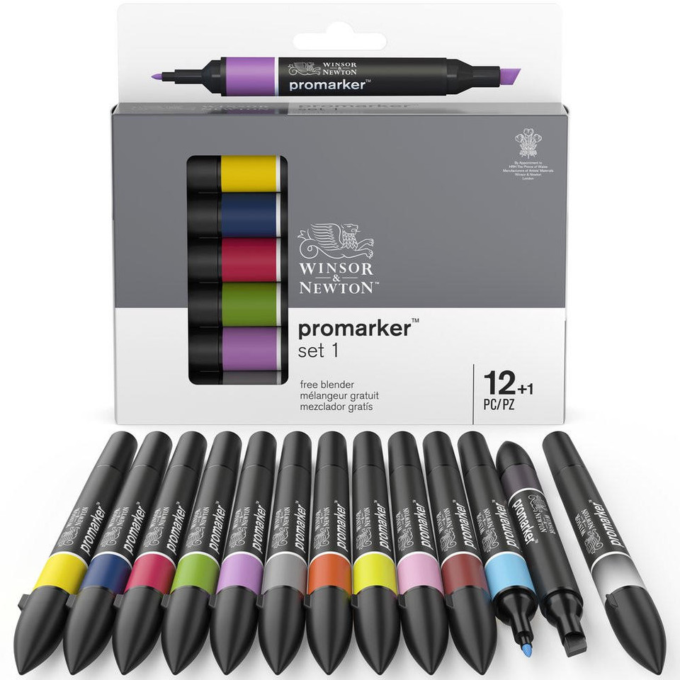 Winsor & Newton ProMarker Set 1 Set of 12 + 1