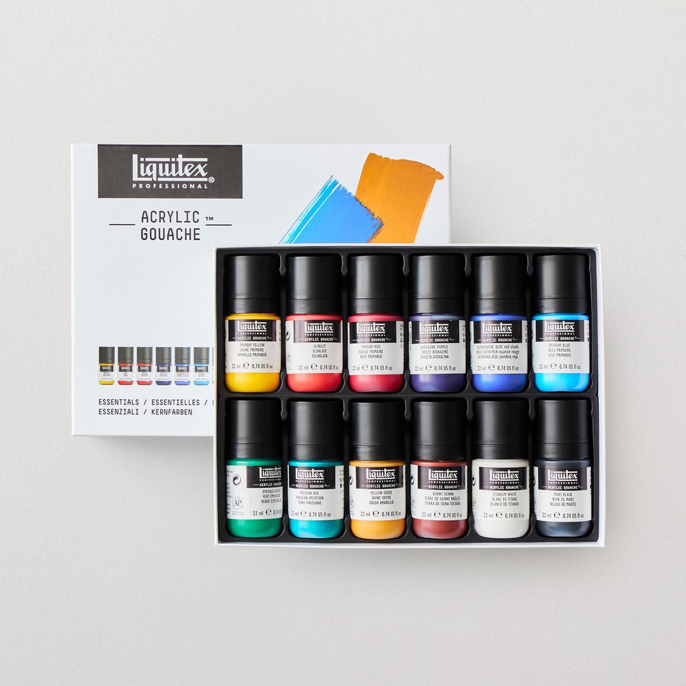 Liquitex Professional Acrylic Gouache 22ml Essentials Set of 12