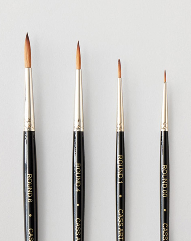 Cass Art Artists' Synthetic Sable Mix Brush Round Set of 4
