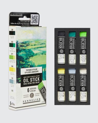 Sennelier Extra Fine Oil Stick 12ml Landscape Set of 6