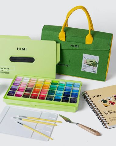 HIMI Twin Cup Gouache Painting Kit + Felt Bag