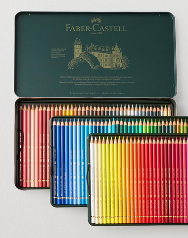 Faber-Castell Polychromos Artist Assorted Coloured Pencils in a Tin Set of 120