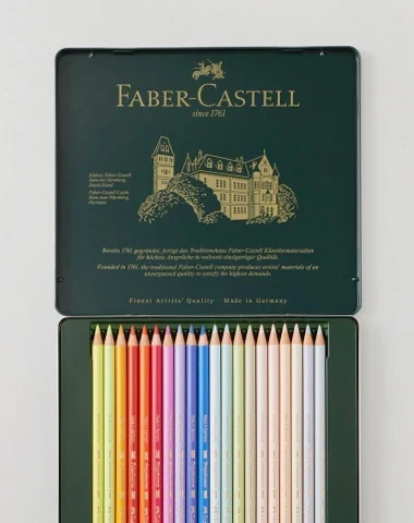 Faber-Castell Polychromos Artist Assorted Coloured Pencils in a Tin Set of 20