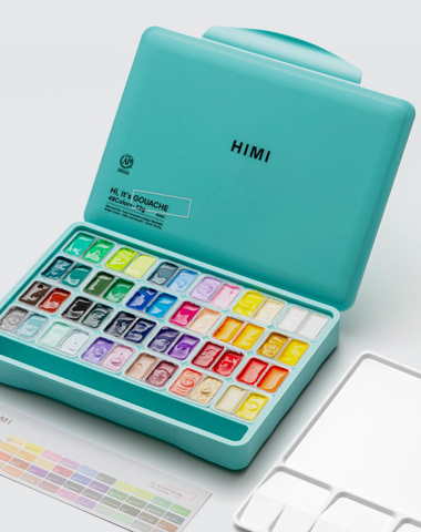 HIMI Twin Cup Gouache 12g Set of 48 + 3 Brushes
