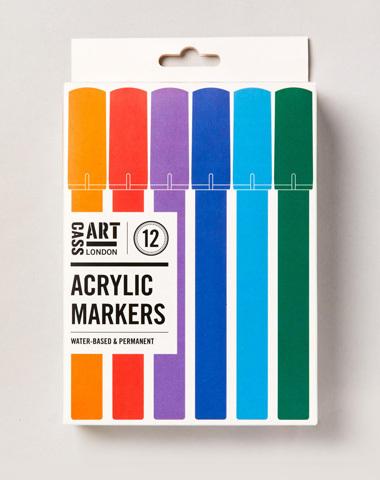 Cass Art Acrylic Markers Assorted Colours Set of 12