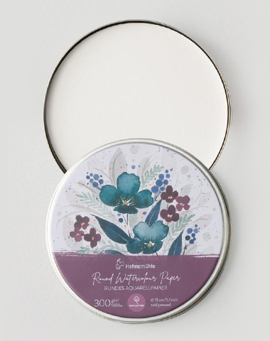 Hahnemuhle Round Watercolour Paper in Tin 30 Sheets 300gsm