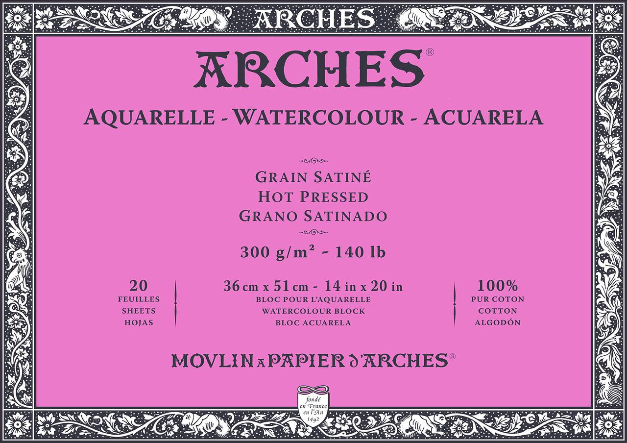 Arches Aquarelle Watercolour Block 300gsm Hot 36 x 51cm