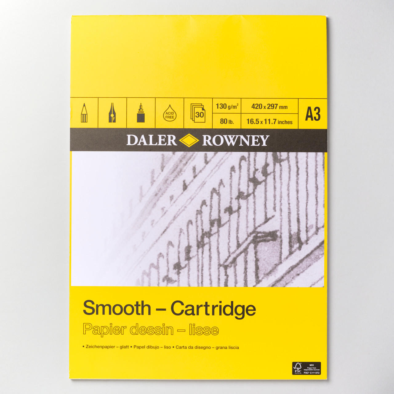Daler Rowney A Series Cartridge Pad 130gsm 30 Sheets A3