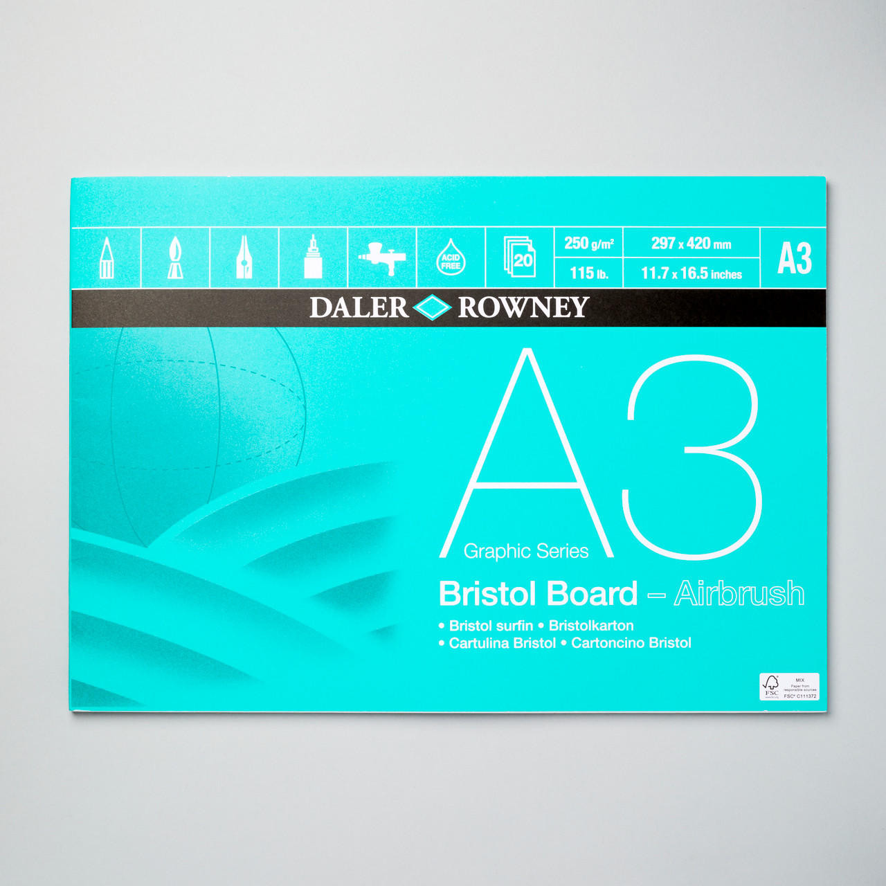 Daler Rowney Bristol Board Pad 250gsm A3