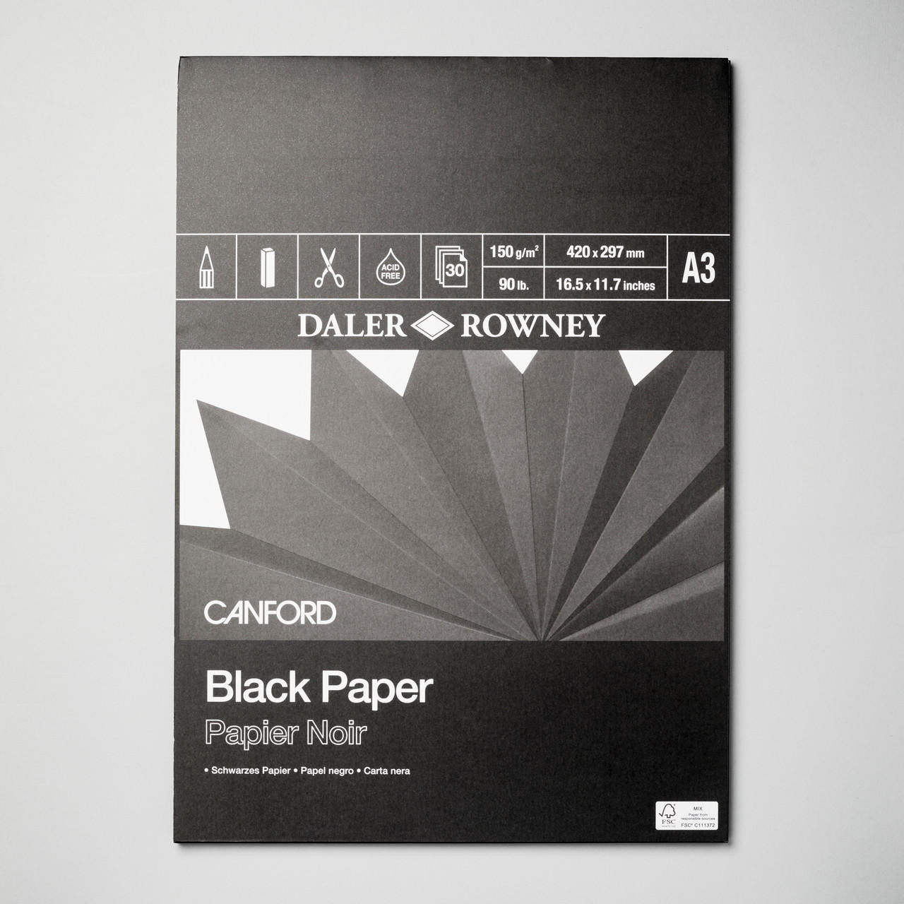 Daler Rowney Canford Black Paper Pad A3