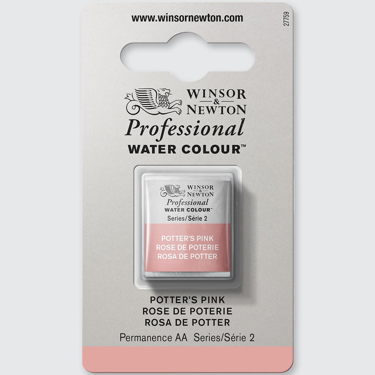 Winsor & Newton Professional Water Colour Half Pan Potter’s Pink