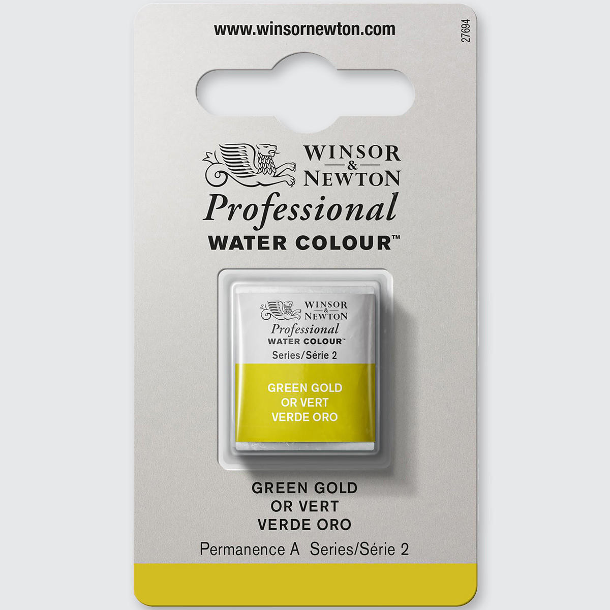 Winsor & Newton Professional Water Colour Half Pan Green Gold