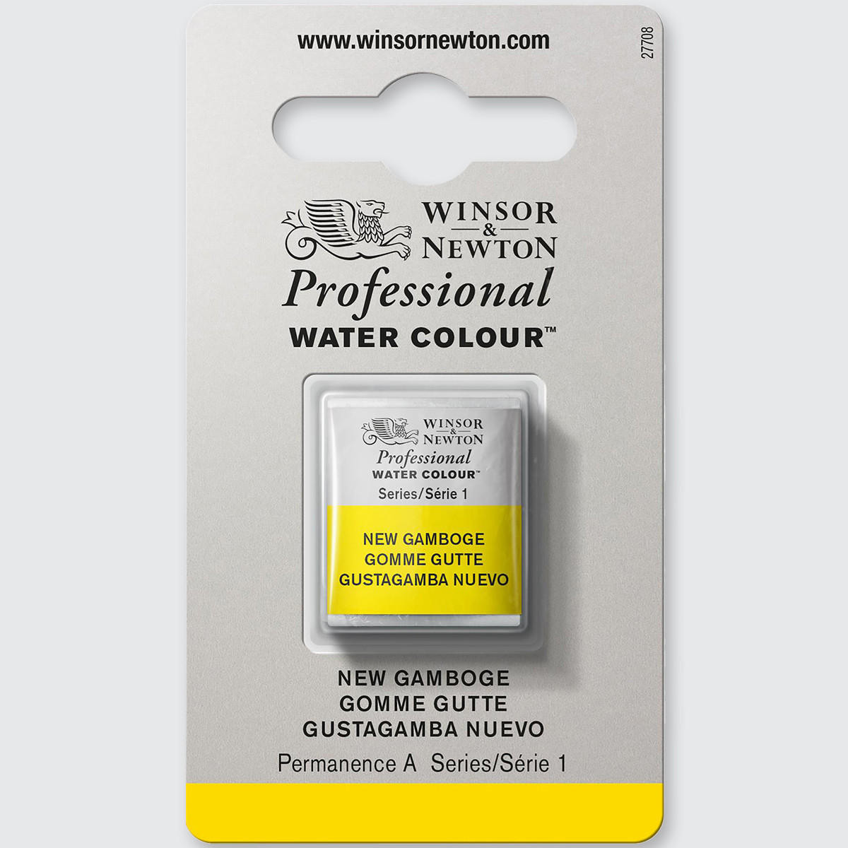 Winsor & Newton Professional Water Colour Half Pan New Gamboge