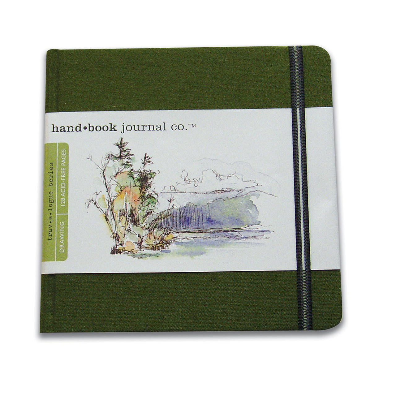 hand. book Journal Square Sketchbook 130gsm 5.5 inches Cadmium Green