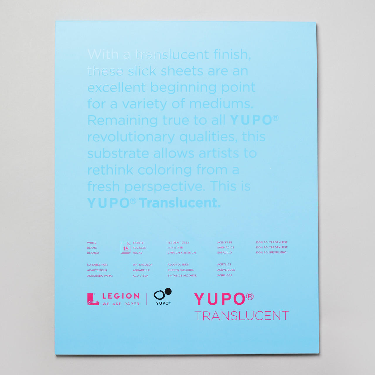Legion Yupo Translucent Watercolour Paper Pad 11 x 14 inches