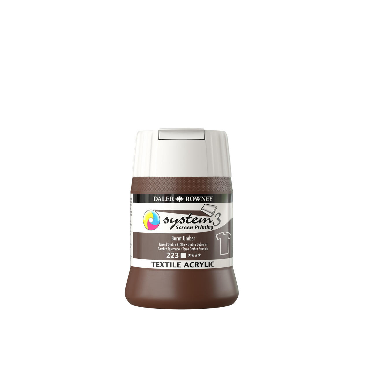 Daler Rowney System 3 Textile Screen Printing Acrylic Colour Burnt Umber